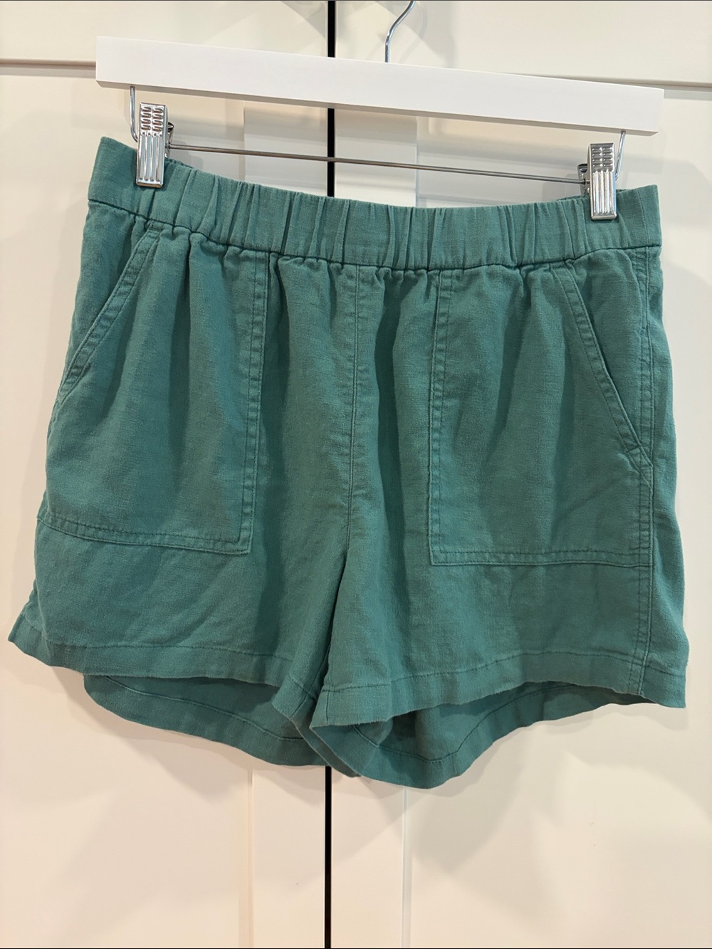 J. Crew Teal High-Waist Elastic-Waist Pull-On Shorts